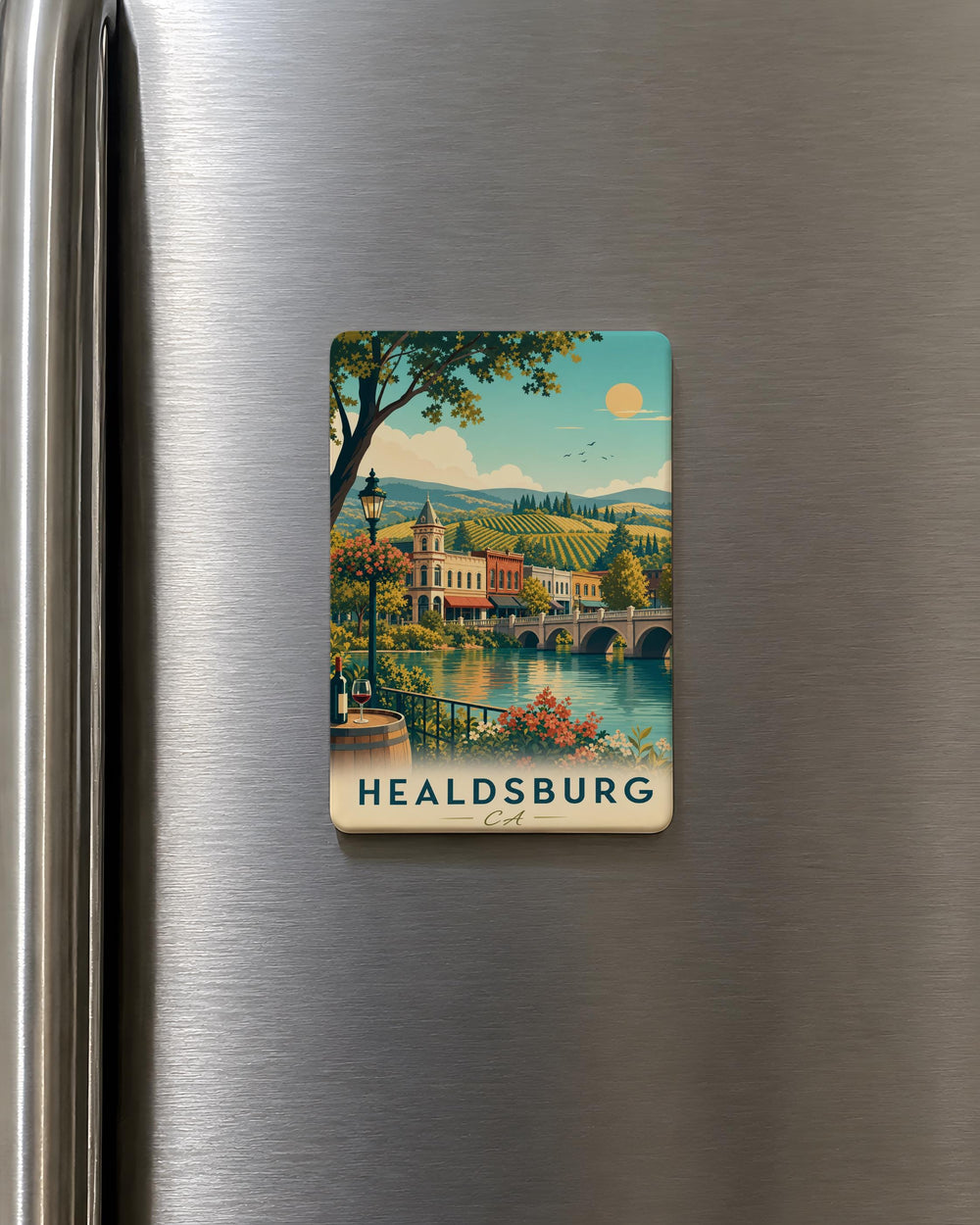 Healdsburg CA Fridge Magnet, Healdsburg California Souvenir Magnet, Wine Country Travel Gift, Sonoma County Keepsake Magnet