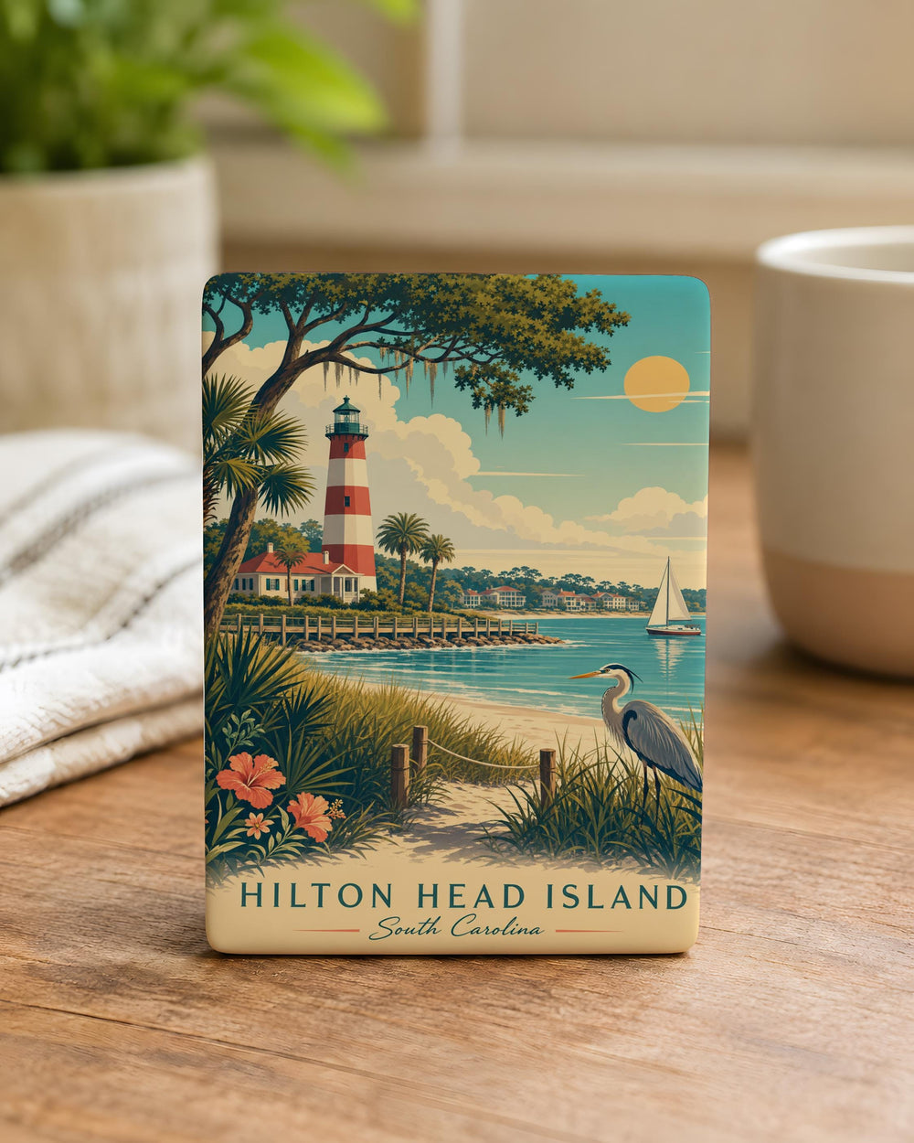 Hilton Head Island Fridge Magnet, Hilton Head Souvenir Magnet, South Carolina Coastal Vacation Keepsake Magnet
