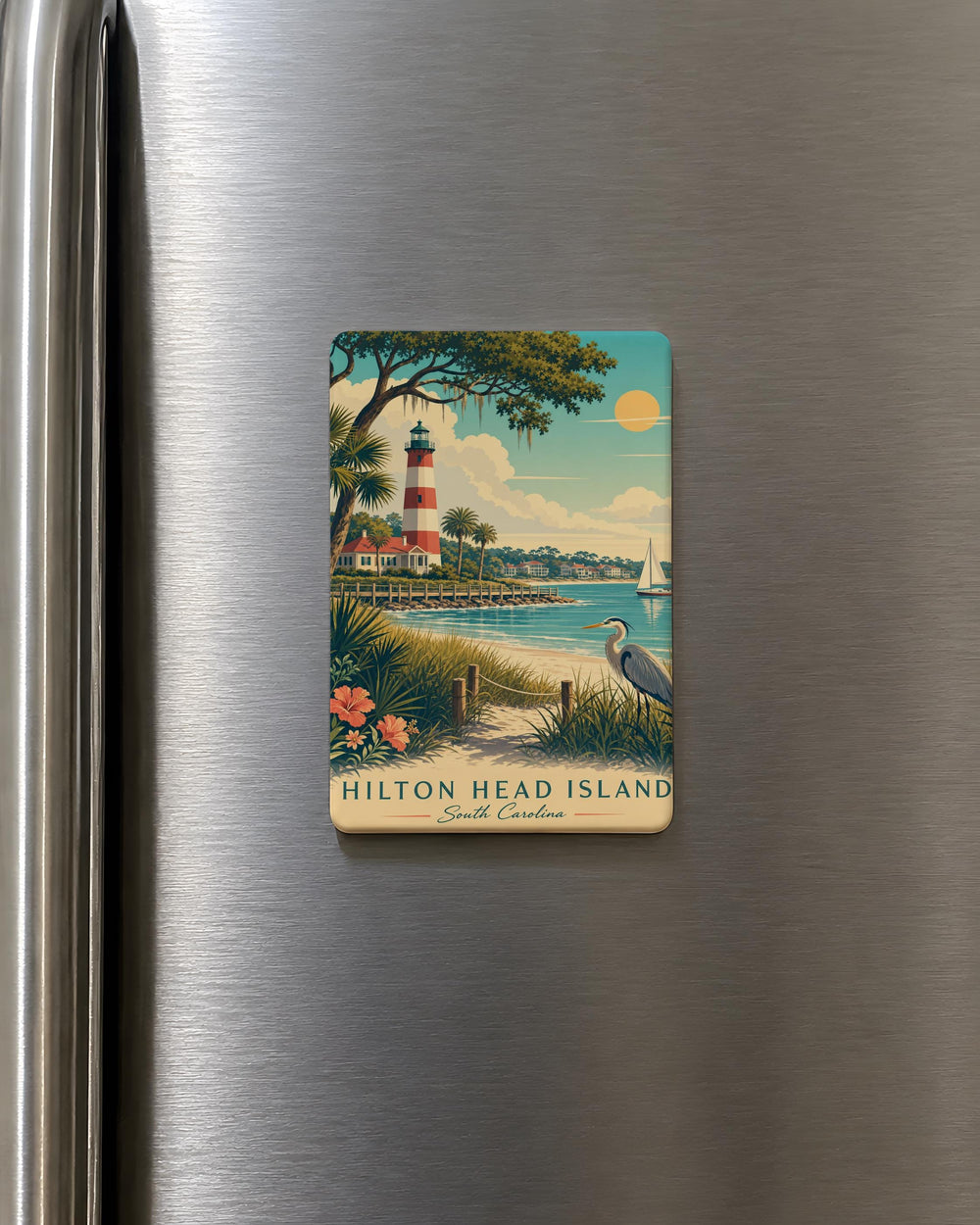 Hilton Head Island Fridge Magnet, Hilton Head Souvenir Magnet, South Carolina Coastal Vacation Keepsake Magnet