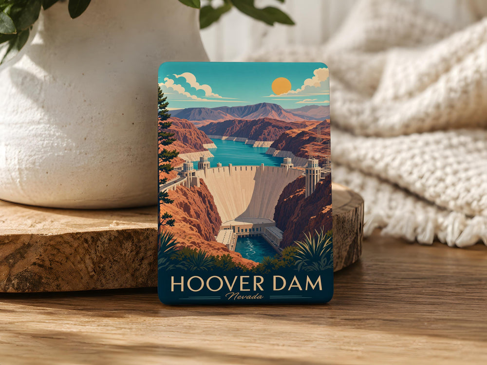 Hoover Dam Fridge Magnet, Nevada Landmark Souvenir Magnet, Lake Mead Travel Gift, Boulder City Attraction Magnet