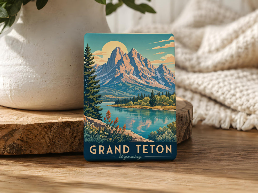 Grand Teton National Park Fridge Magnet, Wyoming Mountain Range Souvenir Magnet, Jackson Hole Travel Keepsake Gift