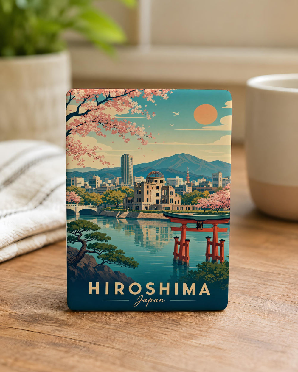 Hiroshima Japan Fridge Magnet, Hiroshima City Souvenir Magnet, Japan Travel Gift, Hiroshima Landmark Magnet, Japan Keepsake Magnet