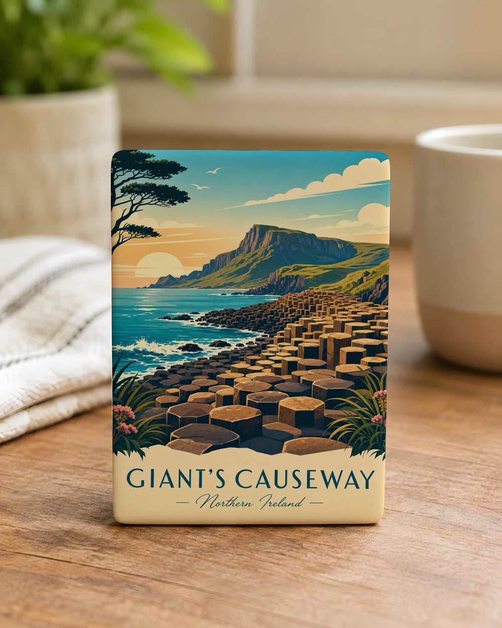 Giants Causeway Fridge Magnet, Northern Ireland Landmark Souvenir Magnet, Coastal Basalt Columns Travel Keepsake Gift