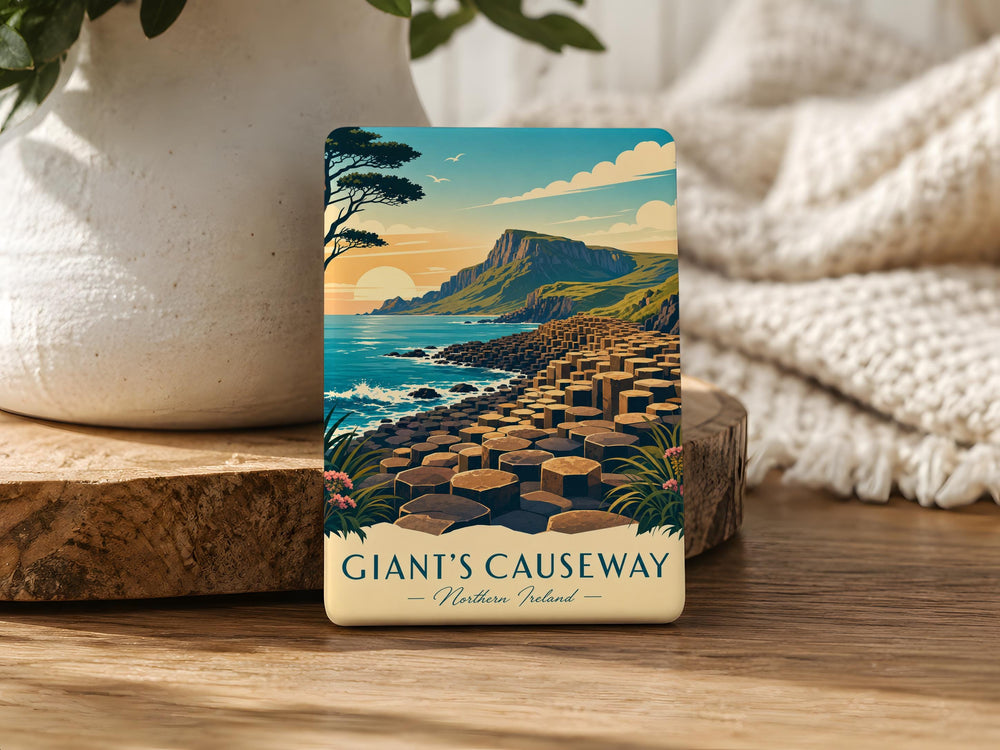 Giants Causeway Fridge Magnet, Northern Ireland Landmark Souvenir Magnet, Coastal Basalt Columns Travel Keepsake Gift