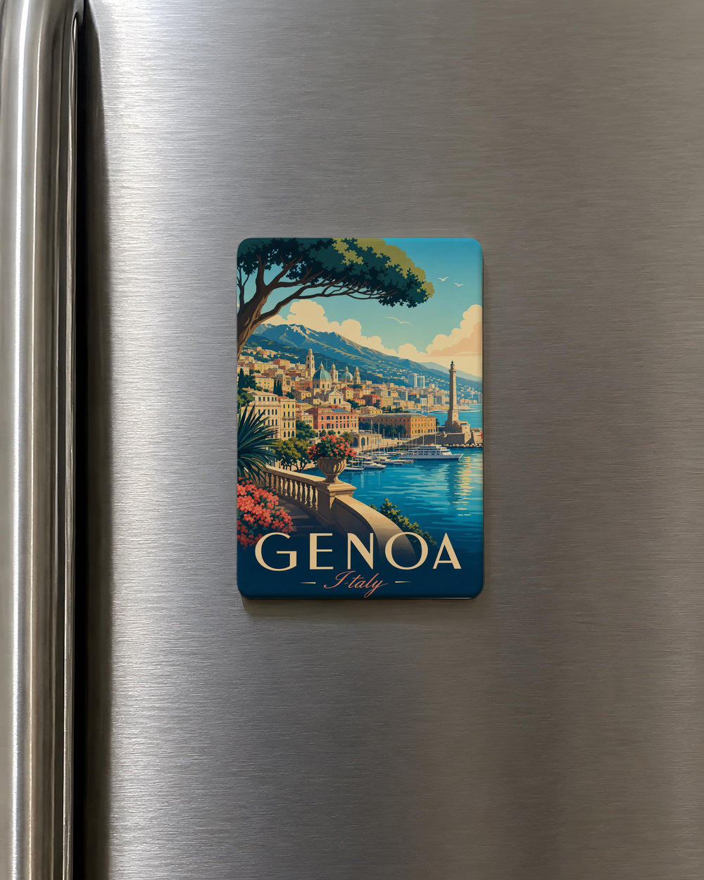 Genoa Italy Fridge Magnet, Genova Travel Souvenir Magnet, Italian Riviera Landmark Keepsake, Liguria Italy Gift