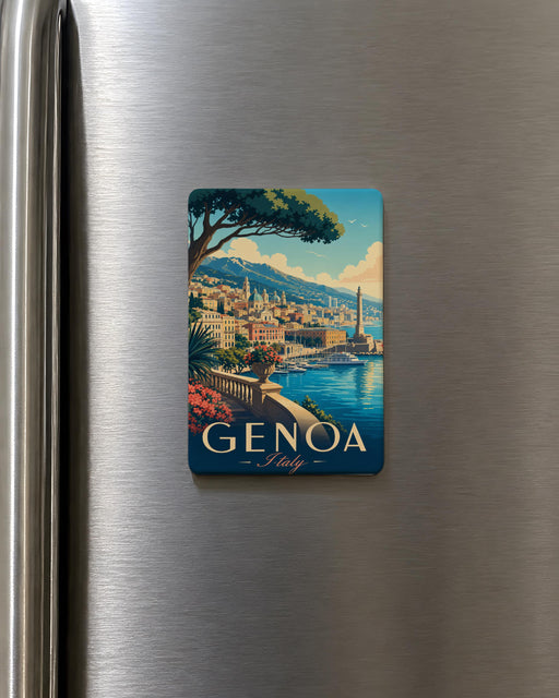 Genoa Italy Fridge Magnet, Genova Travel Souvenir Magnet, Italian Riviera Landmark Keepsake, Liguria Italy Gift