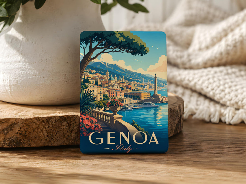 Genoa Italy Fridge Magnet, Genova Travel Souvenir Magnet, Italian Riviera Landmark Keepsake, Liguria Italy Gift