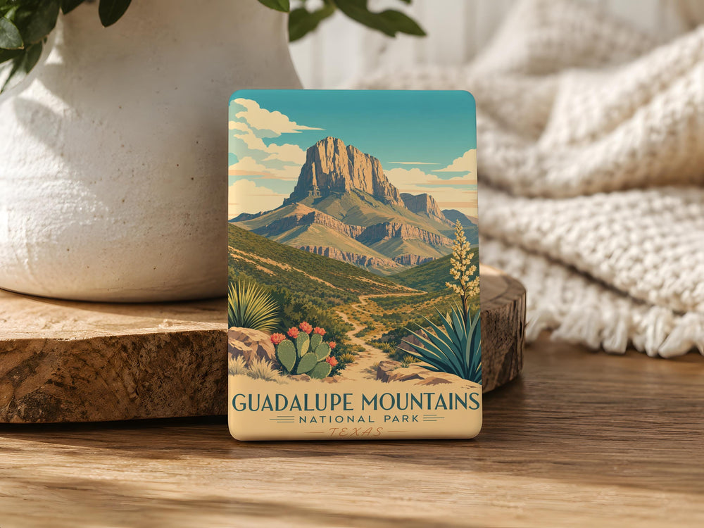 Guadalupe Mountains National Park Fridge Magnet, Texas Mountain Landscape Souvenir, National Park Travel Keepsake Gift