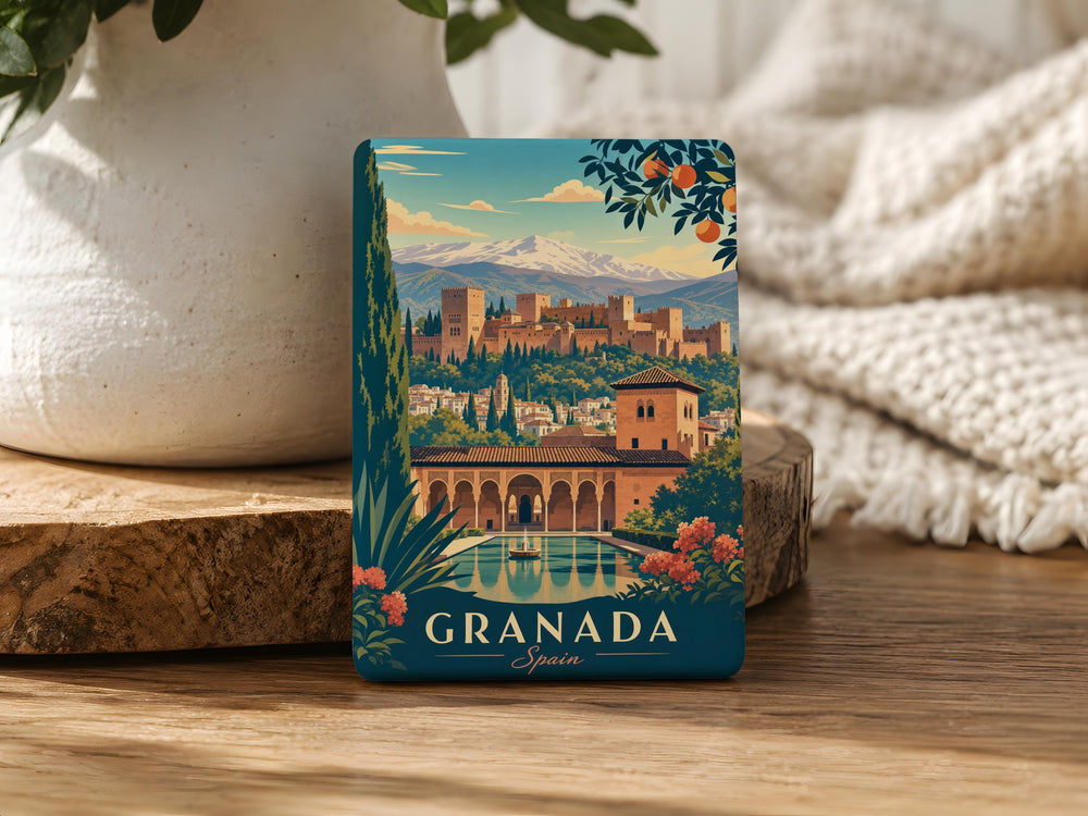 Granada Spain Fridge Magnet, Granada Souvenir Magnet, Andalusia Travel Gift, Spain Landmark Keepsake Magnet