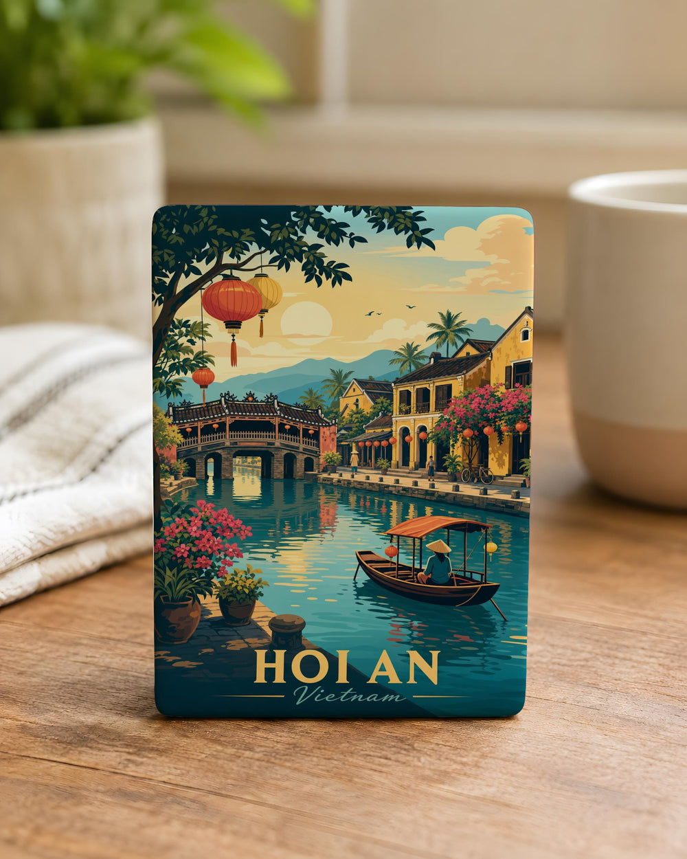 Hoi An Vietnam Fridge Magnet, Ancient Town Riverside Lanterns, Old Town Streets Souvenir Magnet