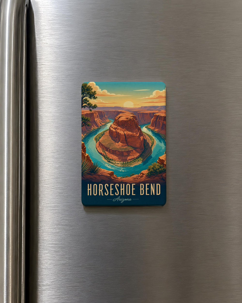 Horseshoe Bend Fridge Magnet, Arizona Canyon River Overlook Souvenir, Southwest Travel Landmark Magnet