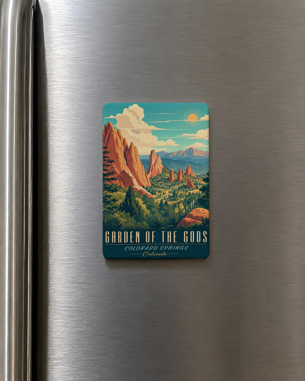 Garden of the Gods Fridge Magnet, Colorado Red Rock Formations Souvenir, Pikes Peak Scenic Travel Keepsake Magnet