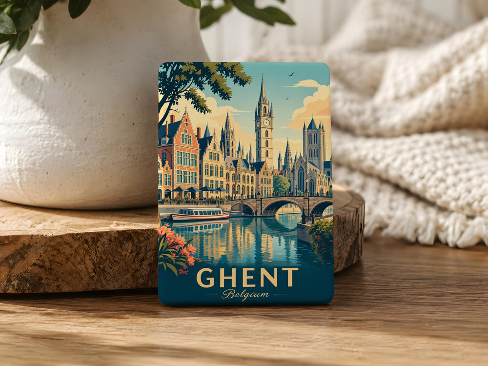 Ghent Belgium Fridge Magnet, Ghent Souvenir Magnet, Belgium Travel Gift, Ghent City Landmark Magnet, Ghent Tourist Keepsake