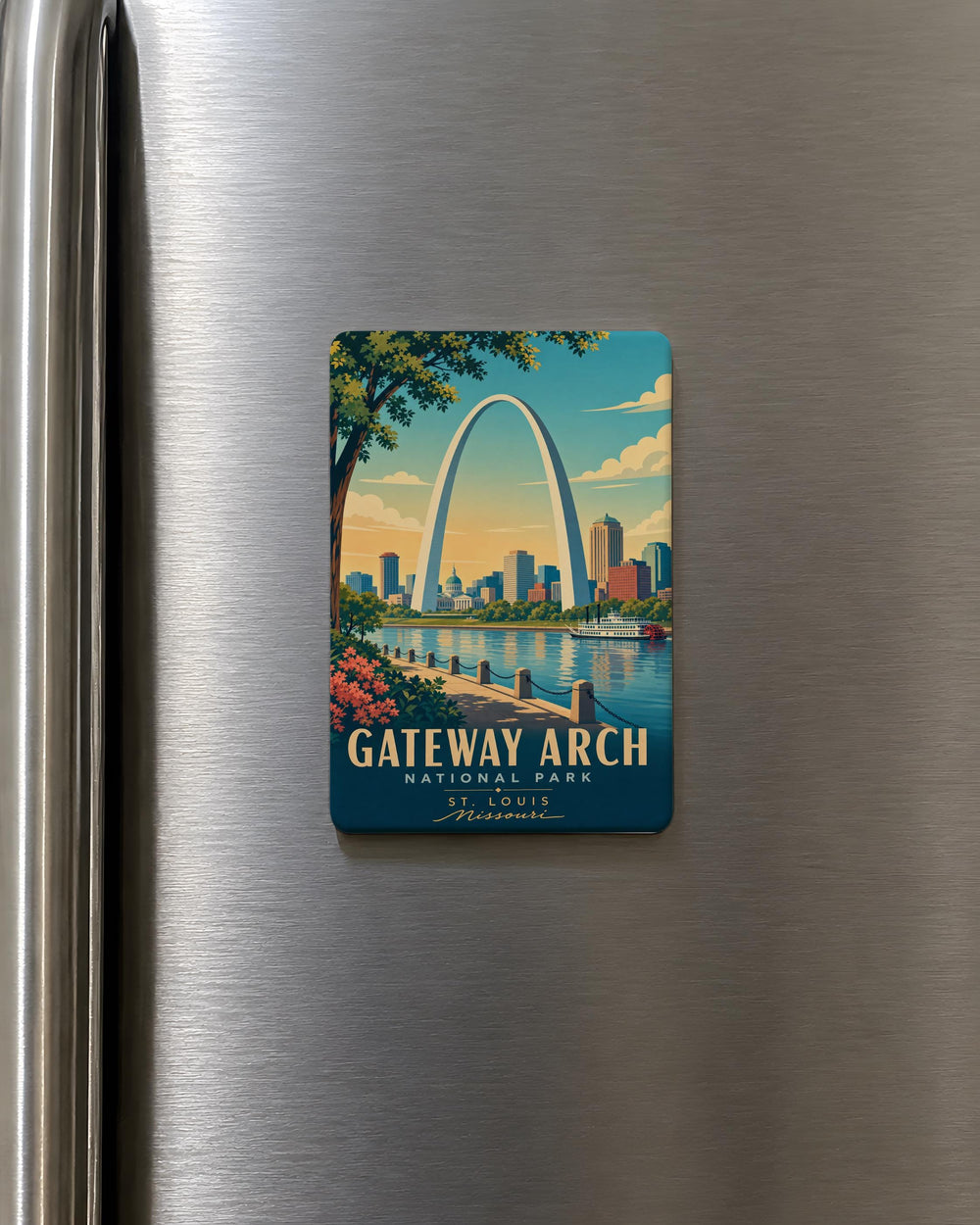 Gateway Arch National Park Fridge Magnet, St. Louis Arch Souvenir Magnet, Missouri Travel Landmark Refrigerator Magnet