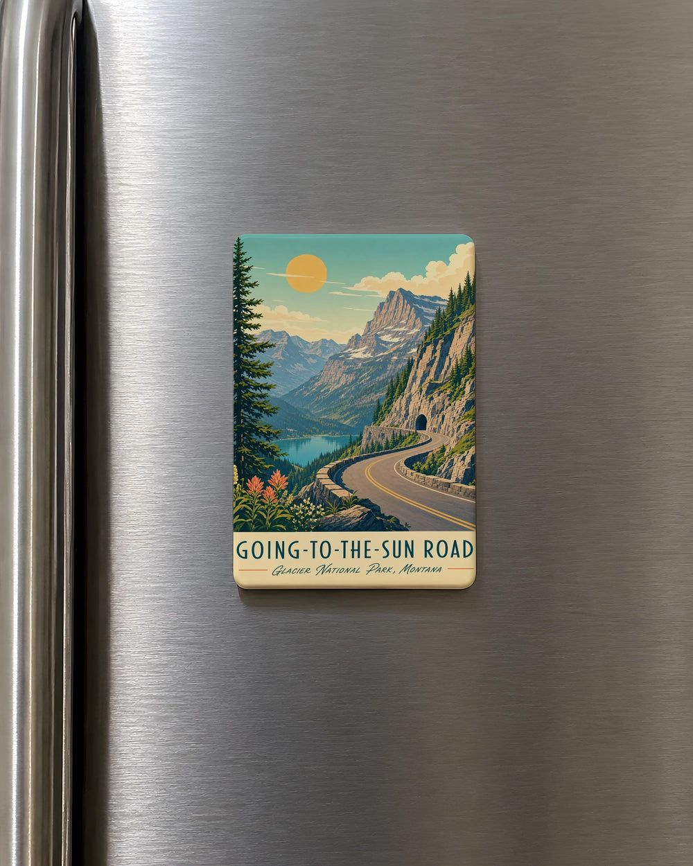 Going-to-the-Sun Road Fridge Magnet, Glacier National Park Scenic Mountain Road Souvenir Magnet