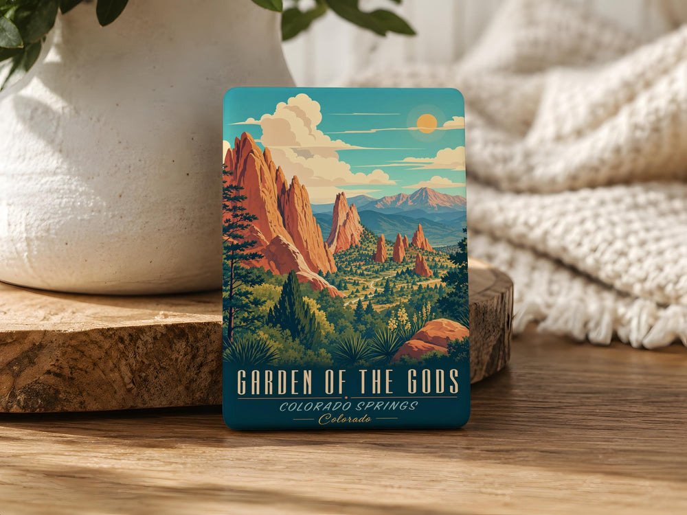 Garden of the Gods Fridge Magnet, Colorado Red Rock Formations Souvenir, Pikes Peak Scenic Travel Keepsake Magnet