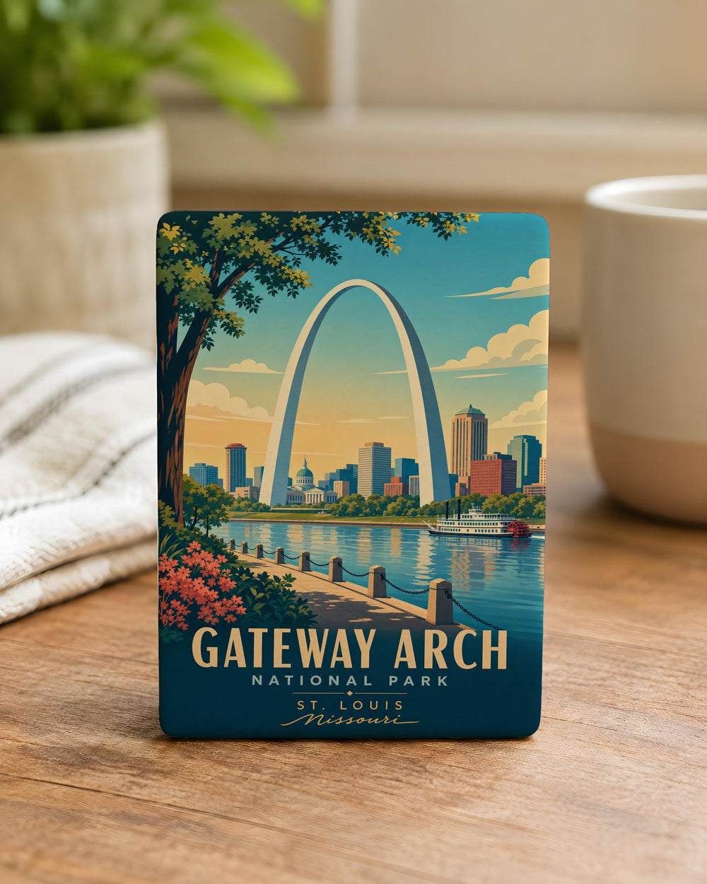 Gateway Arch National Park Fridge Magnet, St. Louis Arch Souvenir Magnet, Missouri Travel Landmark Refrigerator Magnet
