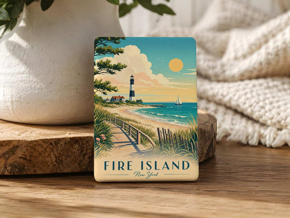 Fire Island NY Fridge Magnet, Fire Island New York Souvenir Magnet, Beach Island Coastal Travel Gift, Long Island Keepsake Magnet