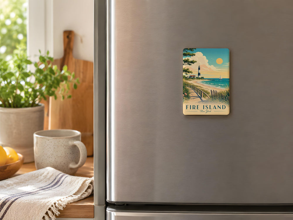 Fire Island NY Fridge Magnet, Fire Island New York Souvenir Magnet, Beach Island Coastal Travel Gift, Long Island Keepsake Magnet