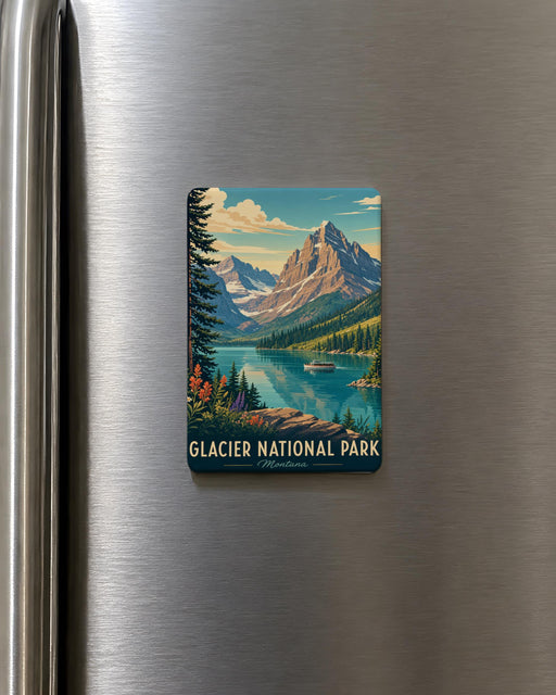 Glacier National Park Fridge Magnet, Montana Travel Souvenir, Mountain Landscape Keepsake, National Park Gift, Outdoor Adventure Decor