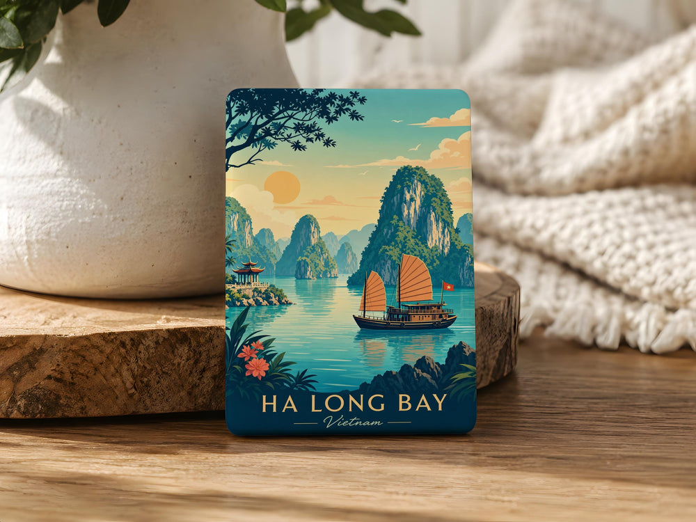 Ha Long Bay Vietnam Fridge Magnet, Halong Bay Souvenir Magnet, Vietnam Travel Gift, Ha Long Bay Landmark Keepsake Magnet
