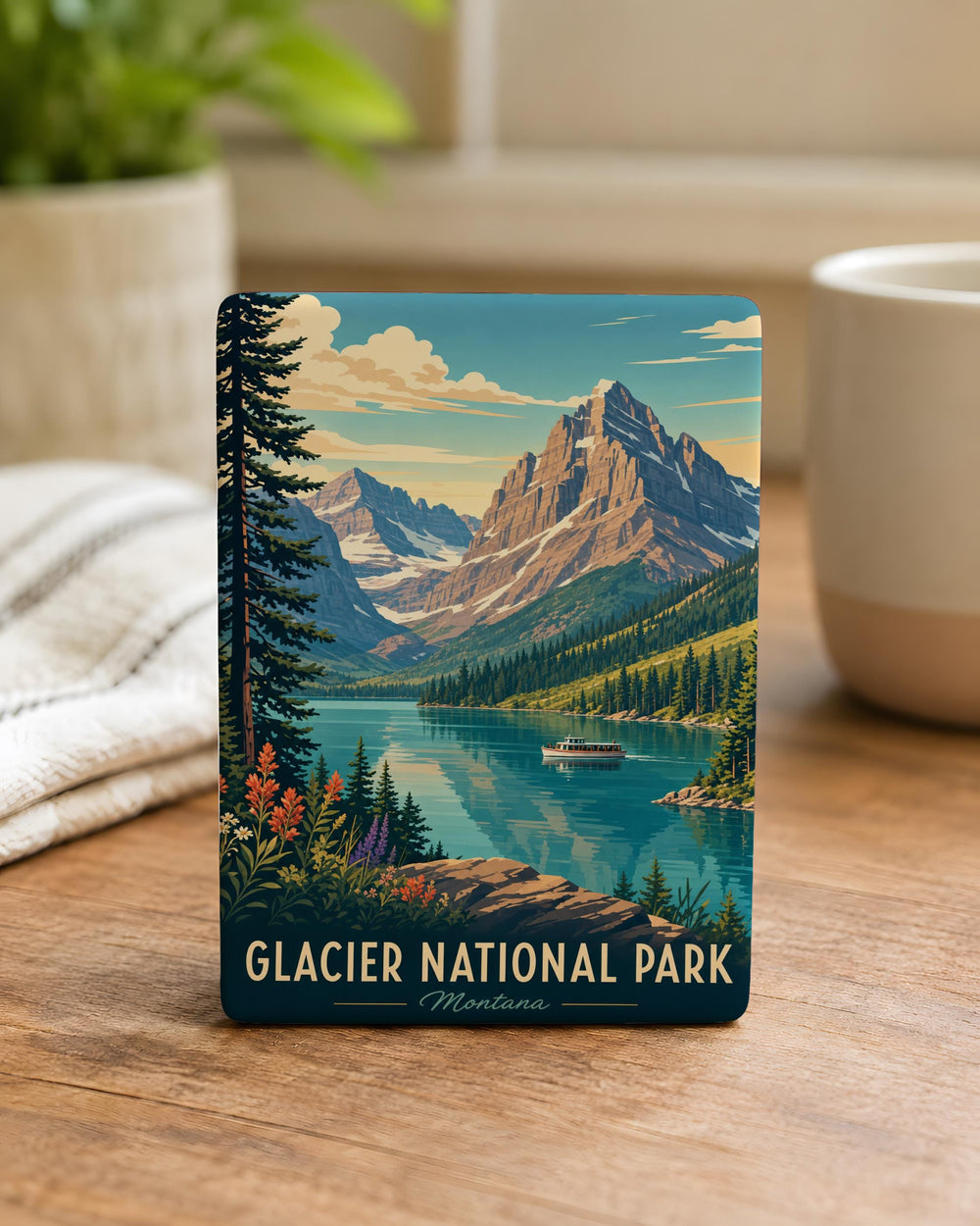 Glacier National Park Fridge Magnet, Montana Travel Souvenir, Mountain Landscape Keepsake, National Park Gift, Outdoor Adventure Decor