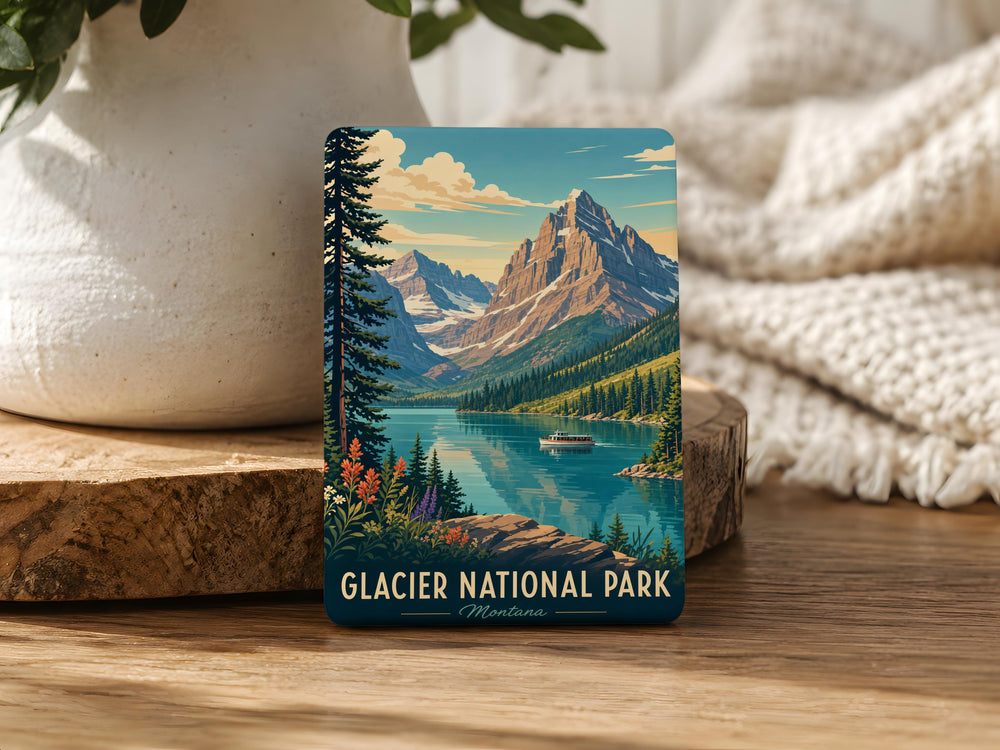 Glacier National Park Fridge Magnet, Montana Travel Souvenir, Mountain Landscape Keepsake, National Park Gift, Outdoor Adventure Decor