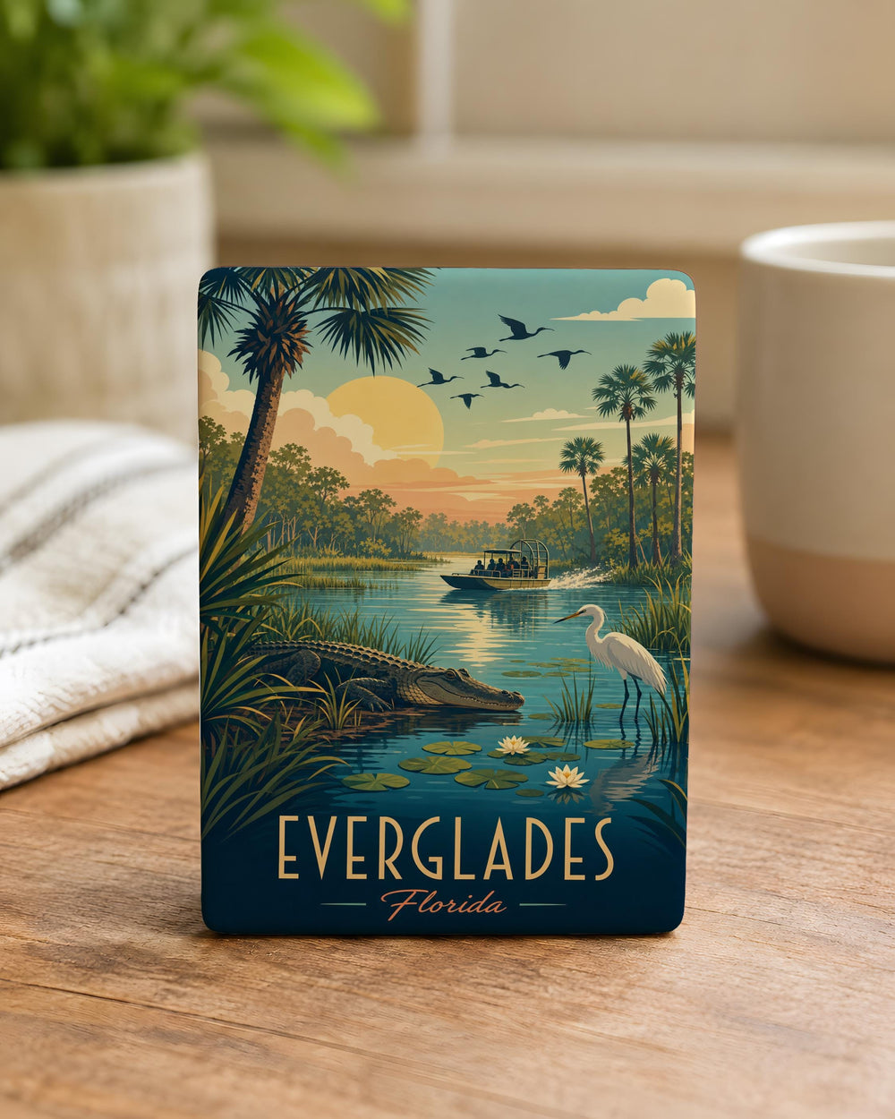 Everglades Fridge Magnet, Florida Wetlands Souvenir Magnet, Everglades National Park Gift, Alligator Marsh Travel Keepsake