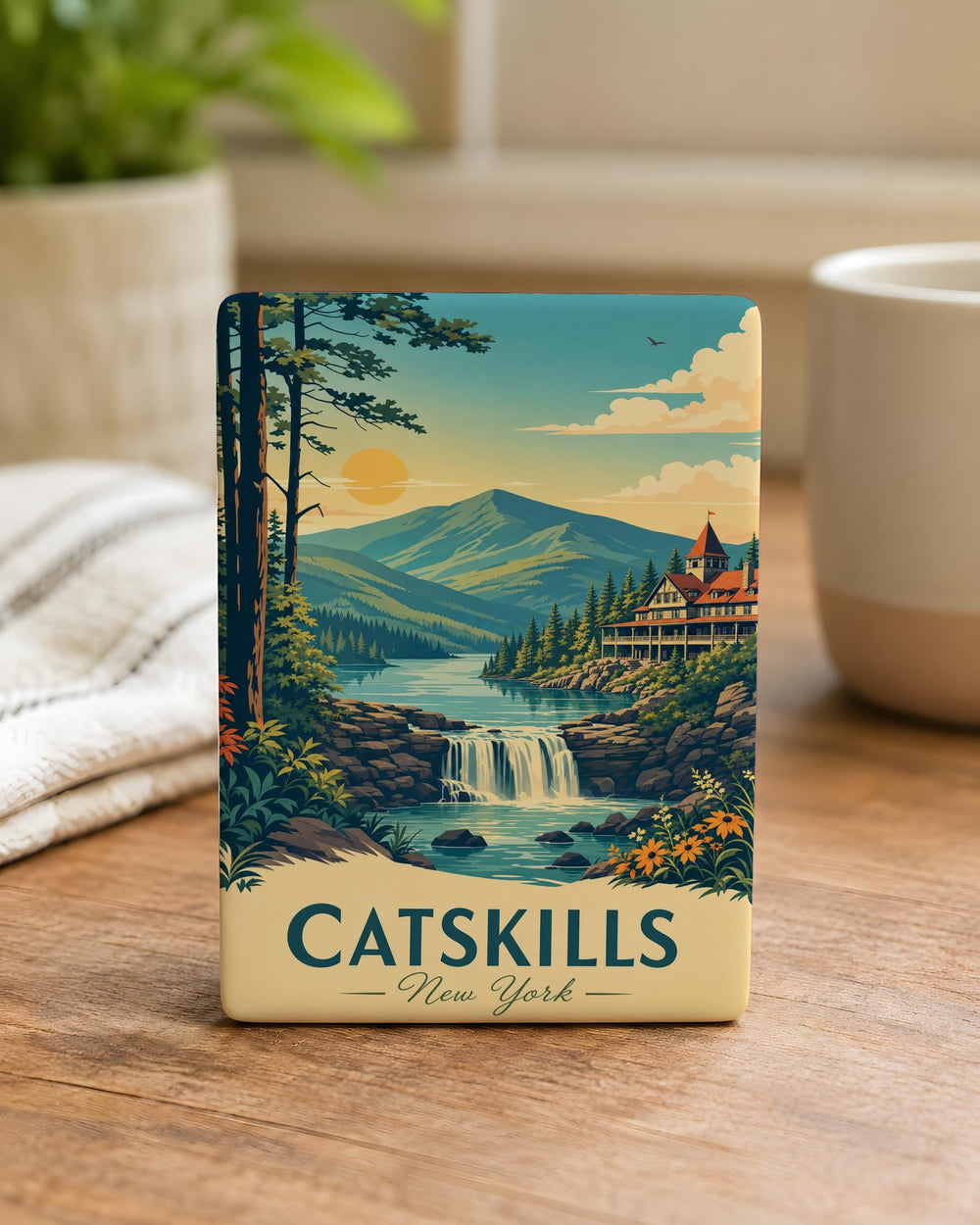 Catskills Fridge Magnet, Catskills Mountains Souvenir Magnet, New York Catskills Travel Keepsake Magnet