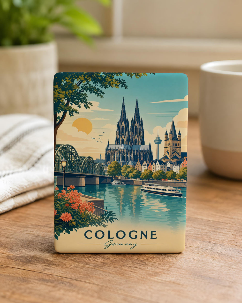 Cologne Germany Fridge Magnet, Cologne Cathedral Landmark Souvenir, Köln Travel Keepsake, Germany City Skyline Magnet