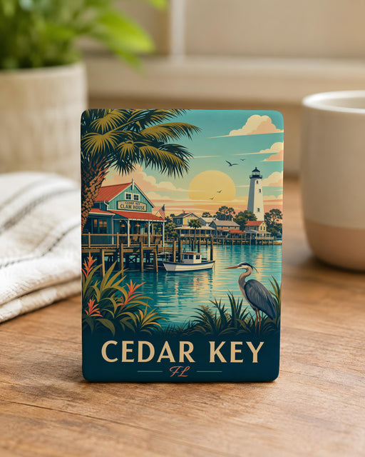 Cedar Key Florida Fridge Magnet, Cedar Key FL Souvenir Magnet, Coastal Island Town Gift, Travel Keepsake Magnet