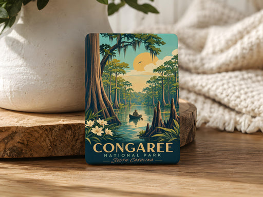 Congaree National Park Fridge Magnet, South Carolina Park Souvenir, Congaree Swamp Nature Travel Keepsake Magnet