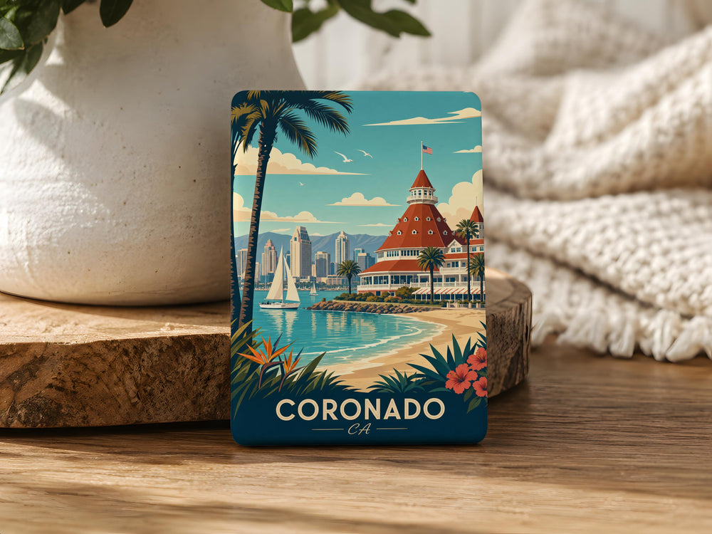 Coronado CA Fridge Magnet, Coronado Island California Souvenir Magnet, San Diego Coastal Travel Gift, Beach Vacation Keepsake