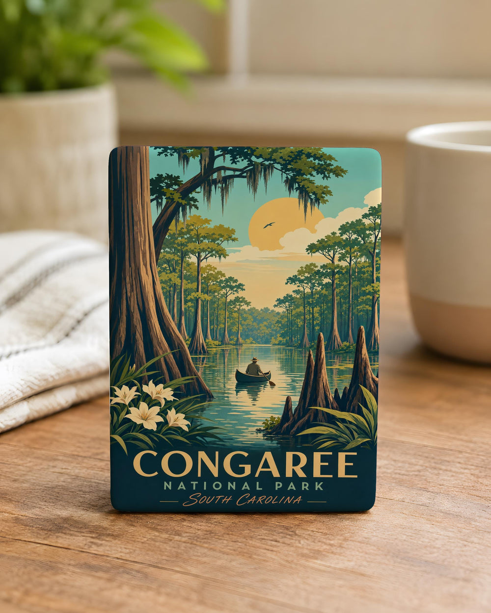Congaree National Park Fridge Magnet, South Carolina Park Souvenir, Congaree Swamp Nature Travel Keepsake Magnet