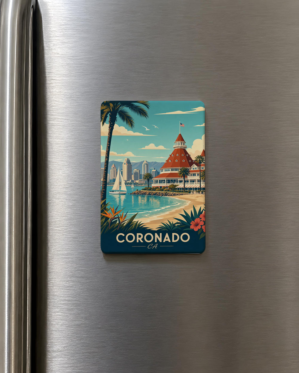 Coronado CA Fridge Magnet, Coronado Island California Souvenir Magnet, San Diego Coastal Travel Gift, Beach Vacation Keepsake