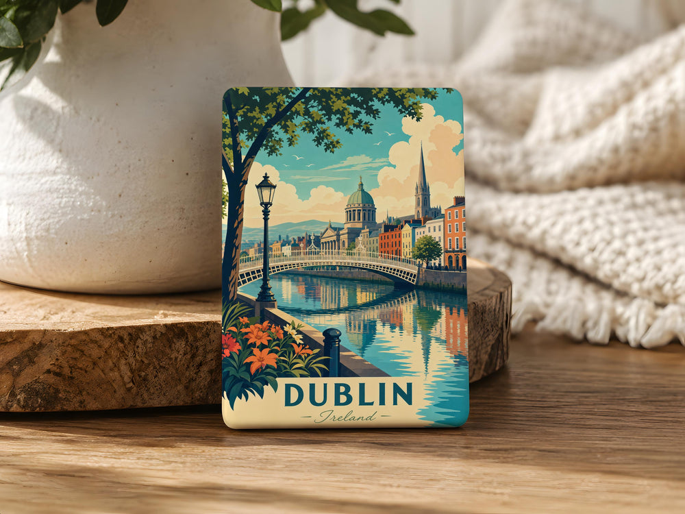 Dublin Ireland Fridge Magnet, Dublin City Souvenir Magnet, Ireland Travel Keepsake, Dublin Landmark Refrigerator Magnet