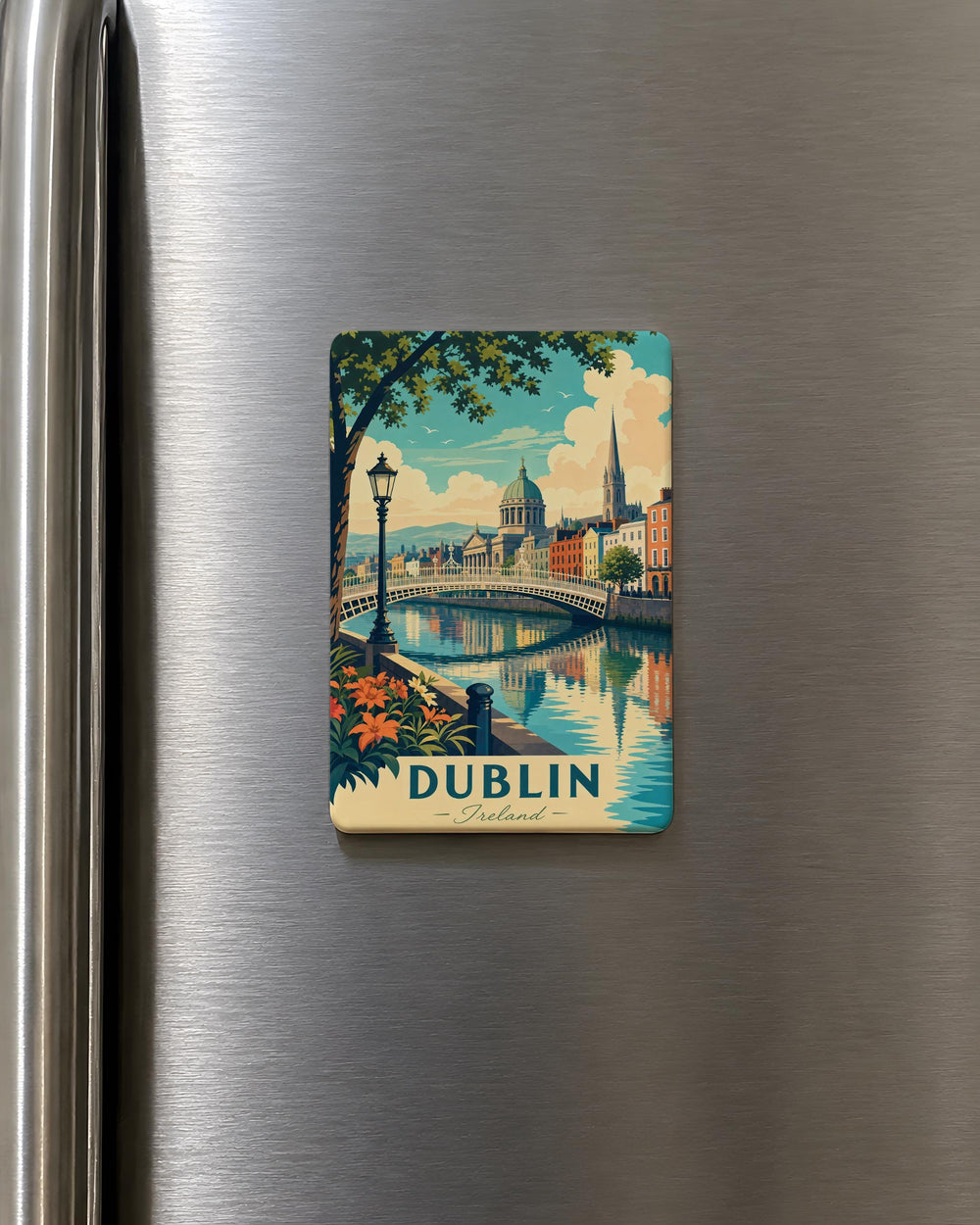 Dublin Ireland Fridge Magnet, Dublin City Souvenir Magnet, Ireland Travel Keepsake, Dublin Landmark Refrigerator Magnet