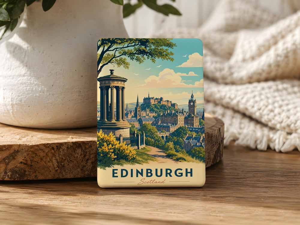 Edinburgh Scotland Fridge Magnet, Edinburgh Castle Skyline Souvenir Magnet, Scotland Travel Gift, Edinburgh Landmark Magnet