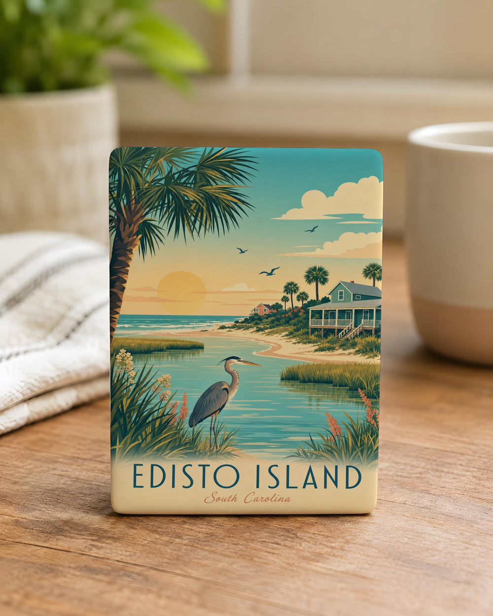 Edisto Island Fridge Magnet, South Carolina Coastal Souvenir Magnet, Edisto Beach Vacation Keepsake Gift