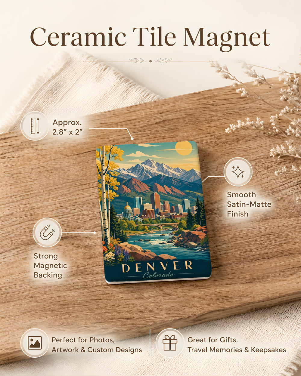 Colorado Fridge Magnet, Colorado State Souvenir Magnet, Colorado Travel Keepsake, Colorado Gift, Rocky Mountain State Magnet