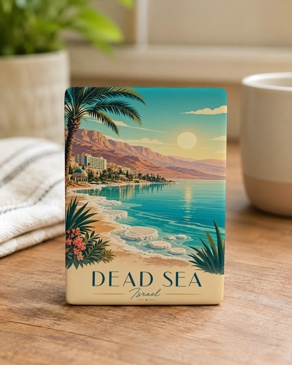 Dead Sea Fridge Magnet, Israel Jordan Travel Souvenir, Dead Sea Landmark Keepsake, Holy Land Vacation Gift
