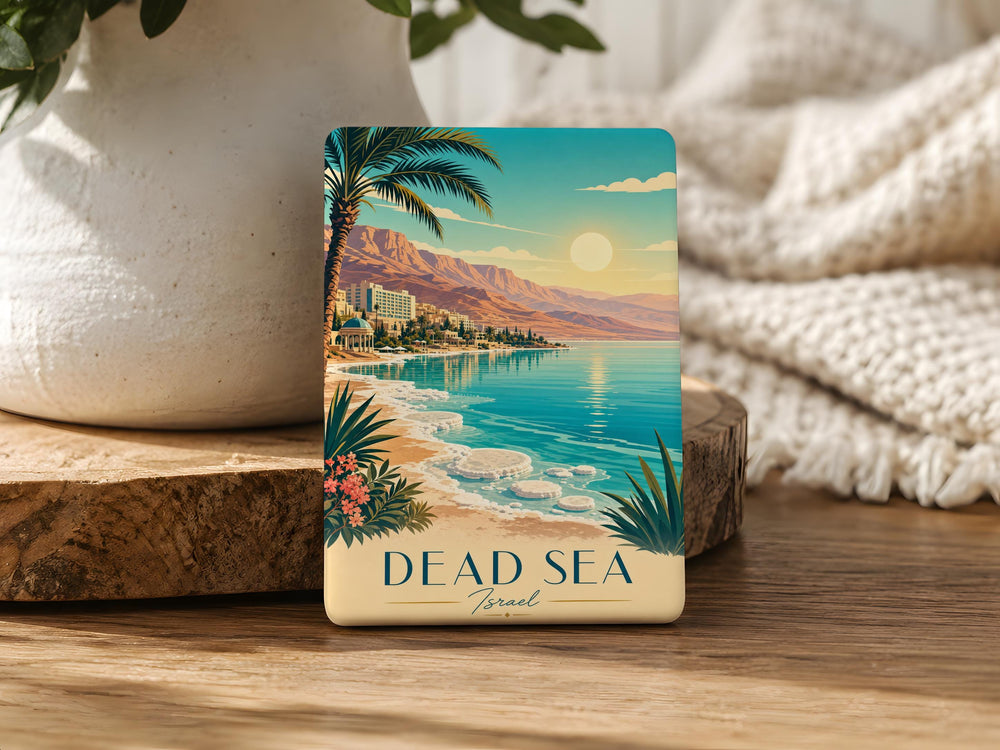 Dead Sea Fridge Magnet, Israel Jordan Travel Souvenir, Dead Sea Landmark Keepsake, Holy Land Vacation Gift