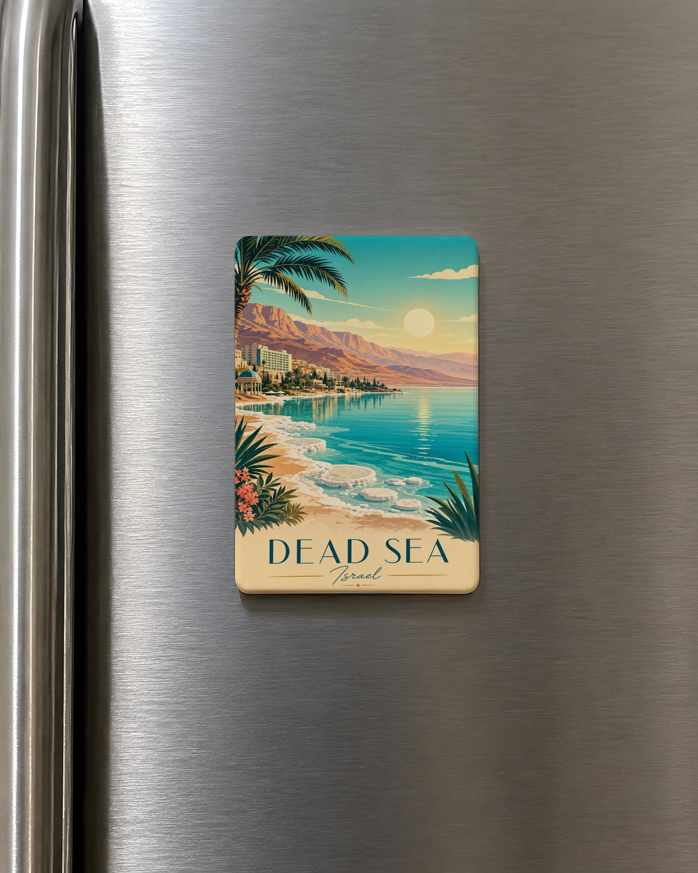 Dead Sea Fridge Magnet, Israel Jordan Travel Souvenir, Dead Sea Landmark Keepsake, Holy Land Vacation Gift