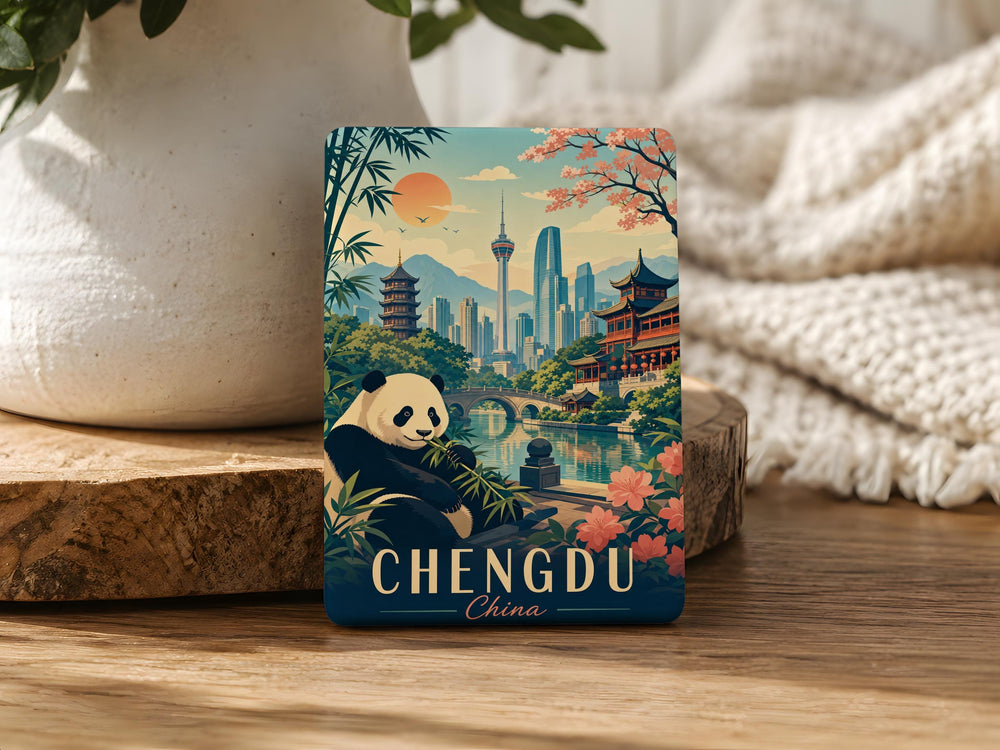 Chengdu China Fridge Magnet, Chengdu City Souvenir Magnet, China Travel Keepsake, Chengdu Landmark Refrigerator Magnet