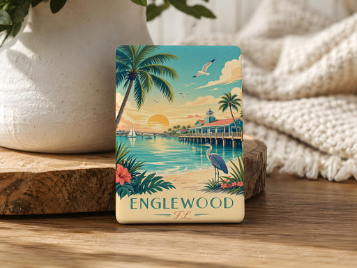 Englewood FL Fridge Magnet, Englewood Florida Souvenir Magnet, Gulf Coast Vacation Keepsake, Coastal Town Travel Gift