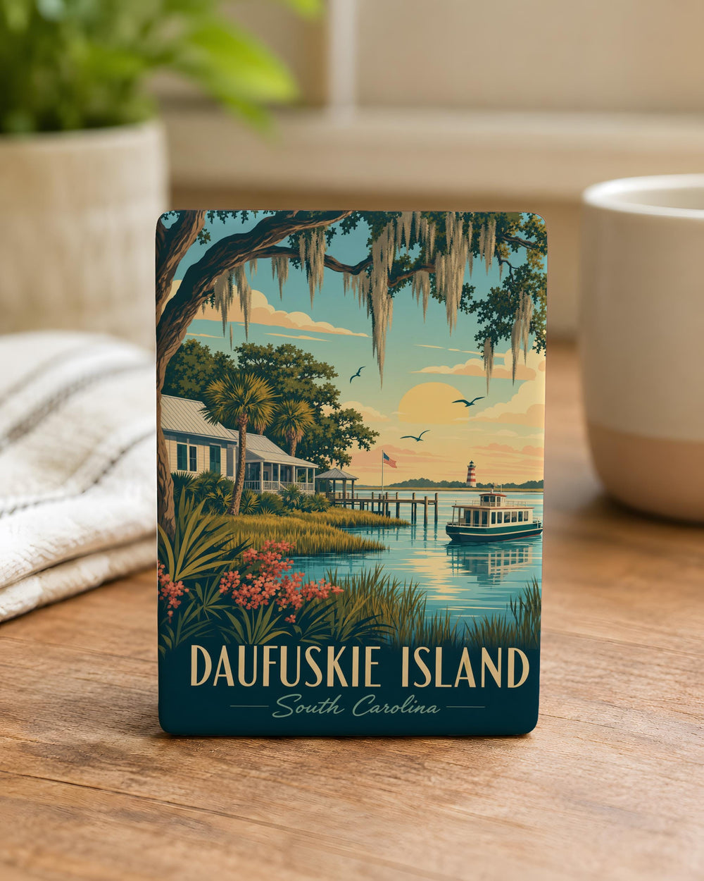 Daufuskie Island Fridge Magnet, South Carolina Coastal Island Souvenir Magnet, Daufuskie Island SC Travel Keepsake Magnet