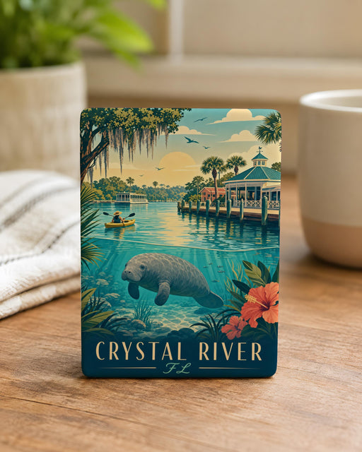Crystal River Florida Fridge Magnet, Crystal River FL Souvenir Magnet, Citrus County Travel Gift, Manatee Capital of the World Keepsake
