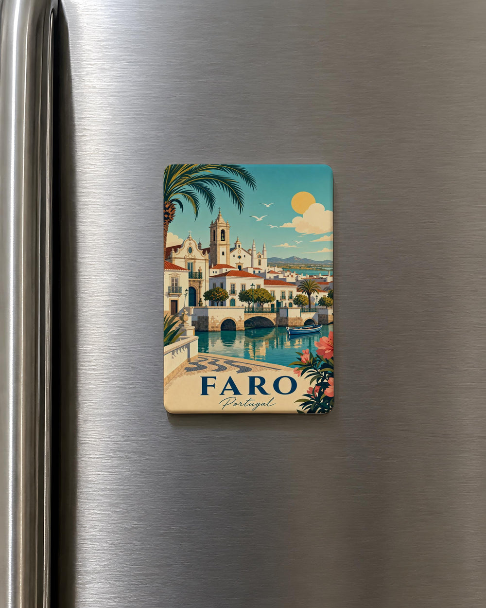 Faro Portugal Fridge Magnet, Faro Landmark Souvenir Magnet, Algarve Travel Gift, Portugal Vacation Keepsake Magnet