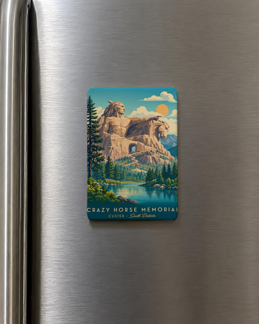Crazy Horse Memorial Fridge Magnet, South Dakota Monument Souvenir, Black Hills Landmark Keepsake Magnet