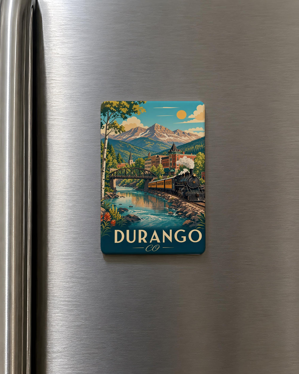 Durango CO Fridge Magnet, Durango Colorado Souvenir Magnet, Colorado Travel Gift, Durango Keepsake Magnet, Rocky Mountains Magnet